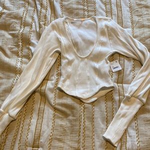 Free people Petra top, cream, xs.